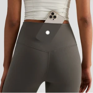 Solid Color Back  Pocket High Waist Yoga Pants