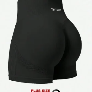 TNTOR Plus Size Women's Elastic Yoga Shorts