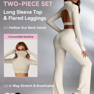 Women's High-Neck Long-Sleeve Yoga Set